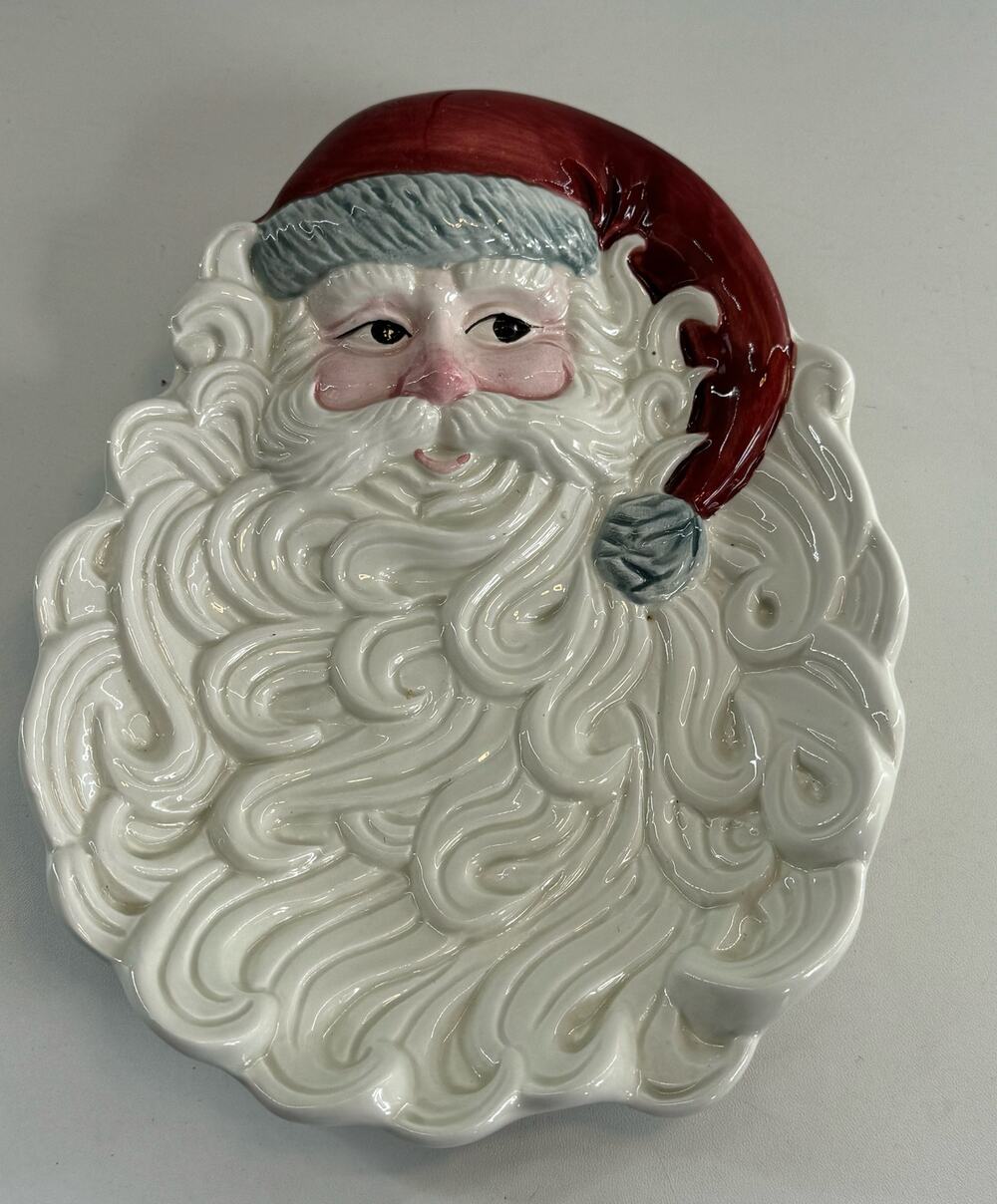 Vintage OCI 1990s Santa Dish Holiday Christmas  Seasonal Decor 8 x 7
